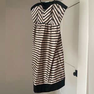 Motherhood Maternity Black & Beige Striped Dress